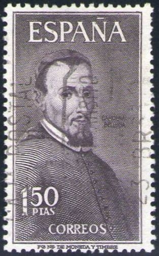 z vendido ESPAÑA 1963 1537 Sello Personajes Españoles Cardenal Belluga y Moncada usado Espana Spain Espagne Spagna Spanje Spanien 